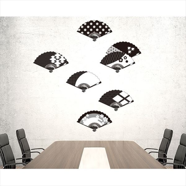 日本製 東京ステッカー 高級ウォールステッカー 和風 扇子 Lサイズ Ts0026 Dl 白と黒 かわいい 壁 シール 柔らかい Www Sunbirdsacco Com