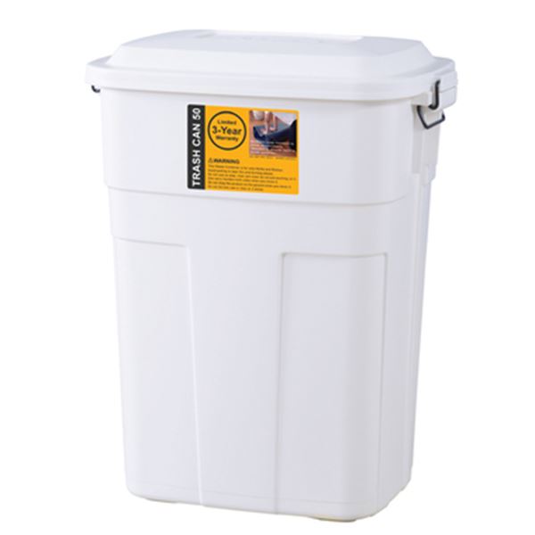 東谷 Light Furniture トラッシュカン50L #LFS-936WH 『 ガレージ スクエア ゴミ箱 ペットボトル 不燃ごみ 』 ホワイト
