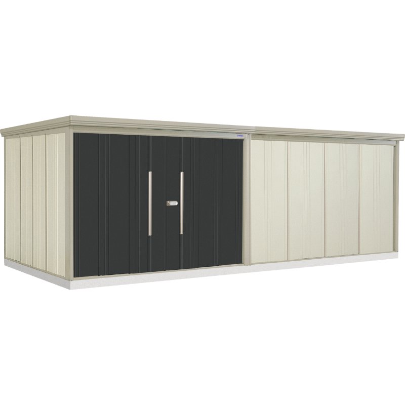 タクボ物置 ND/ストックマン 棚板なし仕様 ND-5826 標準屋根 一般型 『物置 屋外用 大型 倉庫 小屋 屋外 収納庫 diy 大容量 吊り戸 鍵つき 庭』 アイボリーブラック|エクステリアのプロショップ キロ