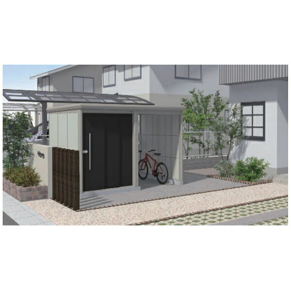 タクボ物置 TP／ストックマンプラスアルファ TP-3315 一般型 『物置 屋外 大型 倉庫 小屋 収納庫 diy サイクルポート タイヤ テント 庭 おしゃれ』【追加金額で取付工事可能】 アイボリーブラック