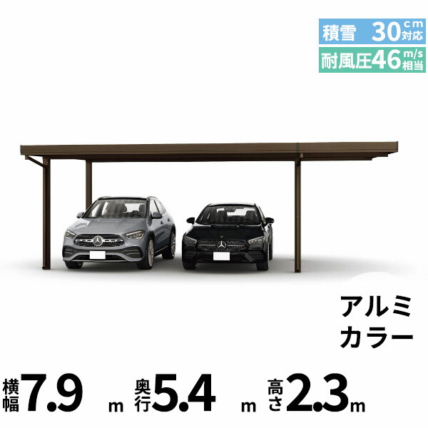 【キャンペーン対象商品】【商品のみ】カーポート 2台用 YKK YKKAP ジーポート Pro 900タイプ 横材なし 明かり取りなし 間口延長柱4本 E55-60･18 H24『 折板 セッパン カーポート 車庫 ガレージ 駐車場 屋根 diy 』 ア