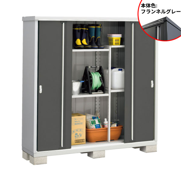 『配送は関東・東海限定』イナバ物置 MJX／シンプリー MJX-195E FG 全面棚タイプ『屋外用収納庫 DIY向け 小型 物置』『追加金額で工事も可能』 フランネルグレー