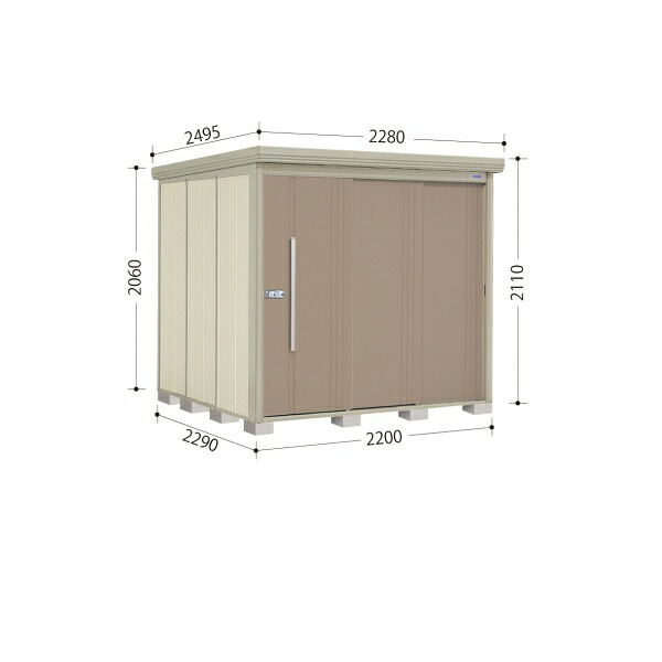 タクボ物置 ND／ストックマン　背面棚 ND-S2222 標準屋根 多雪型 『追加金額で工事可能』 『物置 屋外用 大型 倉庫 小屋 屋外 収納庫 diy 大容量 吊り戸 鍵つき 庭』【追加金額で取付工事可能】 カーボンブラウン｜エクステリアのプロショップ　キロ