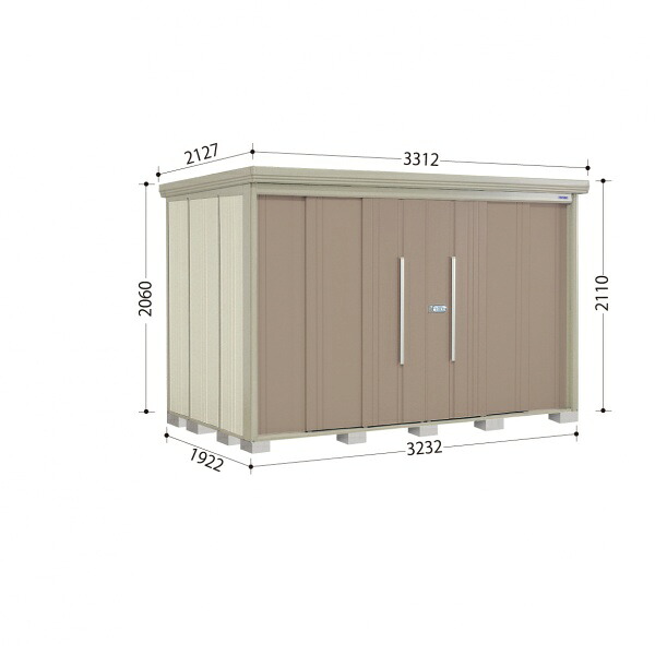タクボ物置 ND/ストックマン 背面棚 ND-S3219 標準屋根 多雪型 『追加金額で工事可能』 『物置 屋外用 大型 倉庫 小屋 屋外 収納庫 diy 大容量 吊り戸 鍵つき 庭』【追加金額で取付工事可能】 カーボンブラウン|エクステリアのプロショップ キロ