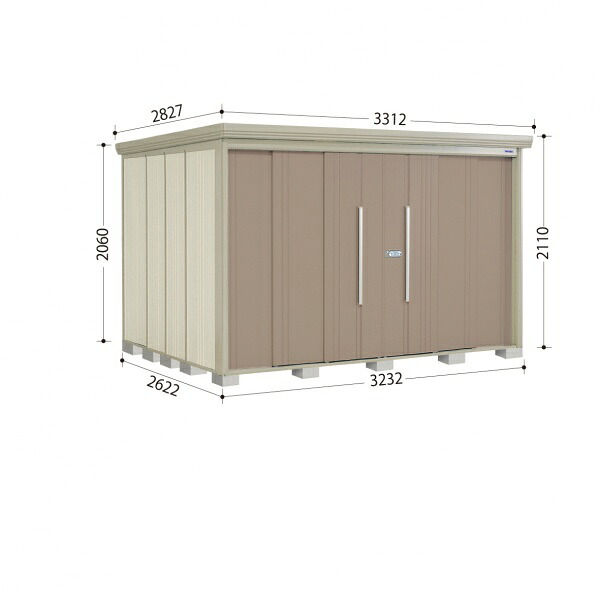 タクボ物置 ND／ストックマン　背面棚 ND-S3226 標準屋根 多雪型 『追加金額で工事可能』 『物置 屋外用 大型 倉庫 小屋 屋外 収納庫 diy 大容量 吊り戸 鍵つき 庭』【追加金額で取付工事可能】 カーボンブラウン｜エクステリアのプロショップ　キロ