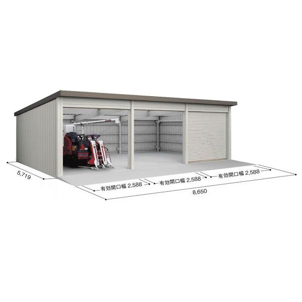 【配送のみ】【基本棟】ヨドコウ ヨド倉庫 基本棟 SOBU-8657LE 基本棟 標準屋根 『 ガレージ 車庫 シャッター バイク 自動車 自転車 倉庫 床 シャッター 』 ブラウニー｜エクステリアのプロショップ　キロ