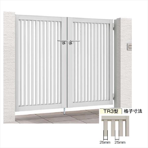 【送料無料】リクシル 開き門扉AB TR3型 07-12 両開き 柱仕様『LIXIL ゲート 部材 ガーデン 住宅 境界 入口 塀 壁 diy おしゃれ 形材 門扉』｜エクステリアのプロショップ　キロ 49,860円