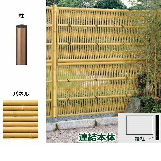 リクシル 竹垣駒寄せ 京香 大津垣 社会的単位型 中仕切り印字機 両面遣りかた仕掛ける 繋ぎ合わせる本体 柱：ブロンズ 丸柱 W-20 T-12