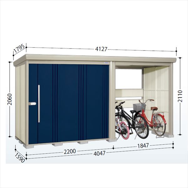 タクボ物置 TP/ストックマンプラスアルファ TP-Z40R15 一般型 『物置 屋外 大型 倉庫 小屋 収納庫 diy サイクルポート タイヤ テント 庭 おしゃれ』【追加金額で取付工事可能】 ディープブルー|エクステリアのプロショップ キロ