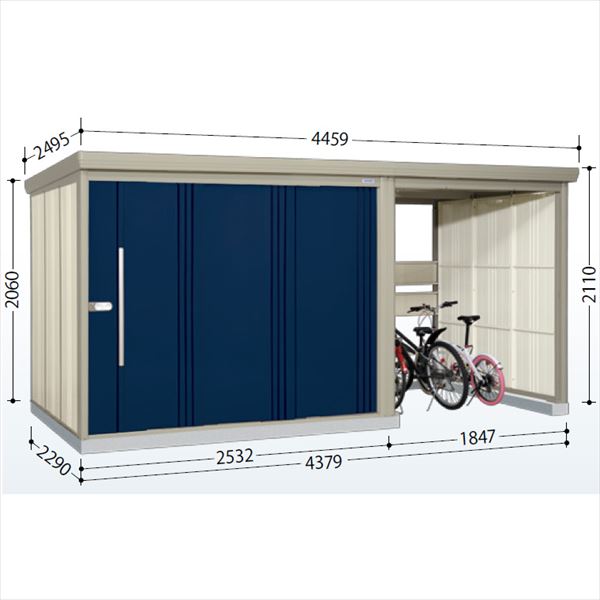 タクボ物置 TP/ストックマンプラスアルファ TP-S43R22 多雪型 『物置 屋外 大型 倉庫 小屋 収納庫 diy サイクルポート タイヤ テント 庭 おしゃれ』【追加金額で取付工事可能】 ディープブルー|エクステリアのプロショップ キロ
