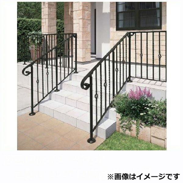 YKKAP　シャローネ　歩行補助手すりシリーズ　サンドブラスト柱（連結ブラケット付き）　湿式用　端柱　T100 カームブラック