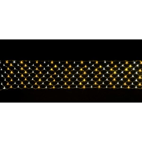 友愛玩具 LEDネットライト LEDロングネットライト(ゴールド&ホワイト) WG-4373GW 『クリスマス 屋外 LED イルミネーション ライト』