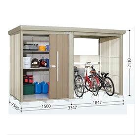 タクボ物置 TP／ストックマンプラスアルファ TP-SZ33R15 多雪型 『物置 屋外 大型 倉庫 小屋 収納庫 diy サイクルポート タイヤ テント 庭 おしゃれ』【追加金額で取付工事可能】 カーボンブラウン
