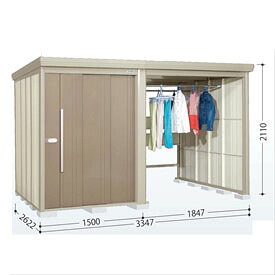 タクボ物置 TP/ストックマンプラスアルファ TP-Z33R26 一般型 『物置 屋外 大型 倉庫 小屋 収納庫 diy サイクルポート タイヤ テント 庭 おしゃれ』【追加金額で取付工事可能】 カーボンブラウン|エクステリアのプロショップ キロ