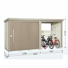 タクボ物置 TP／ストックマンプラスアルファ TP-40R15 一般型 『物置 屋外 大型 倉庫 小屋 収納庫 diy サイクルポート タイヤ テント 庭 おしゃれ』【追加金額で取付工事可能】 カーボンブラウン