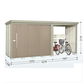 タクボ物置 TP／ストックマンプラスアルファ TP-Z43R15 一般型 『物置 屋外 大型 倉庫 小屋 収納庫 diy サイクルポート タイヤ テント 庭 おしゃれ』【追加金額で取付工事可能】 カーボンブラウン｜エクステリアのプロショップ　キロ