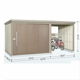 タクボ物置 TP／ストックマンプラスアルファ TP-SZ43R26 多雪型 『物置 屋外 大型 倉庫 小屋 収納庫 diy サイクルポート タイヤ テント 庭 おしゃれ』【追加金額で取付工事可能】 カーボンブラウン