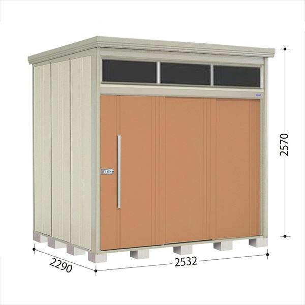 タクボ物置 JNA／トールマン　ブライト JNA-S2522T 標準屋根 標準棚 多雪型 『追加金額で工事可能』 『 物置 屋外 大型 倉庫 小屋 収納庫 物置き diy キット 大容量 吊り戸 鍵つき タイヤ 庭 おしゃれ 』 トロピカルオレンジ