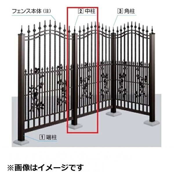 YKK シャローネフェンス用 中柱 T140 フォレストグリーン｜エクステリアのプロショップ　キロ