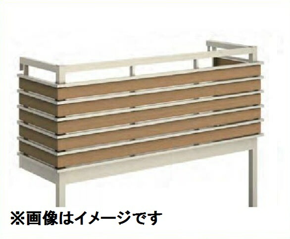 YKKAP ルシアスバルコニー 屋根置式 組合せ格子 メーターモジュール ロング柱 1.5間×6尺 床材 樹脂製デッキ アルミ+木調カラー 『後付バルコニー 洗濯物干し場 リフォーム向け アルミ製』