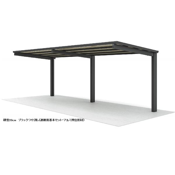 【法人様限定商品 個人宅・現場配送不可】四国化成 サイクルポート VF-R オープンタイプ 基本タイプ 連棟用基本セット(2連棟セット) 積雪20cm 延高 屋根材：ポリカ板 VFCE-2161