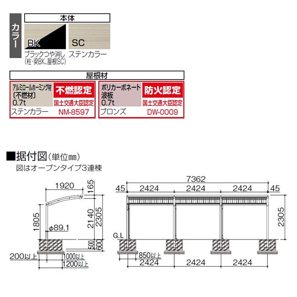 クーポン対象外】 四国化成 サイクルポート SSR-R 積雪20cm オープンタイプ 標準タイプ 基本セット 屋根材 promist.rs