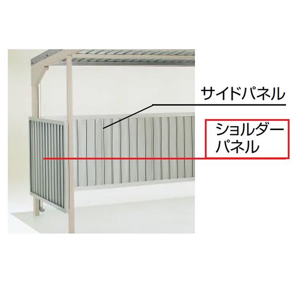 【法人様限定商品 個人宅・現場配送不可】四国化成 サイクルポート CFLRオプション ショルダーパネル(2枚+支柱2本) CFLRSP-SH パネル材：ステンカラー パネル材：ステンカラー