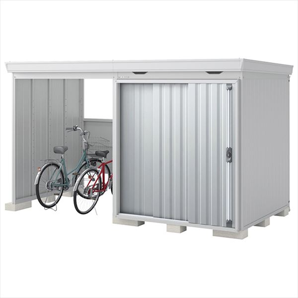 【自転車置場　駐輪】イナバ物置 FW／フォルタ ウィズ FW-18K+1818H PS ハイルーフ　左側開放スペース 多雪型『物置 屋外 大型 diy』【関東・東海地方限定配送】【追加金額で取付工事可能】 PS（プラチナシルバー）｜エクステリアのプロショップ　キロ
