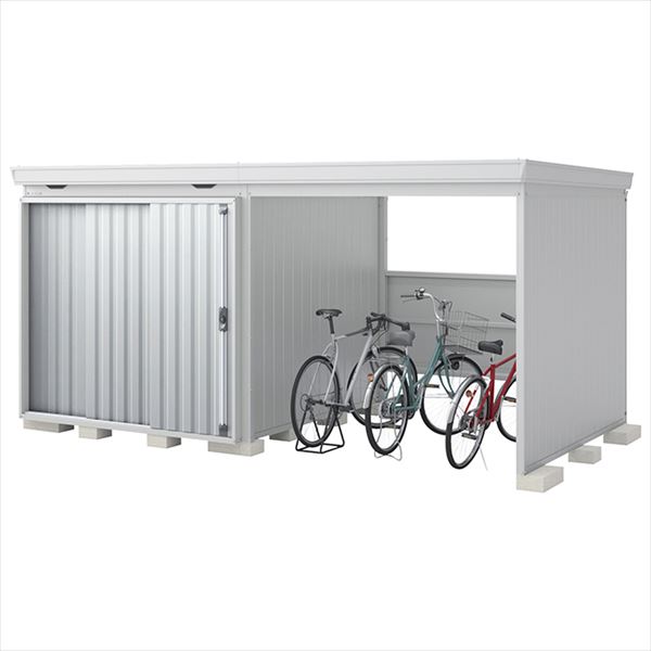【自転車置場　駐輪】イナバ物置 FW／フォルタ ウィズ FW-2222+22KH PS ハイルーフ　右側開放スペース 一般型 結露軽減材付屋根『物置 屋外 大型 diy』【関東・東海地方限定配送】【追加金額で取付工事可能】 PS（プラチナシルバー）