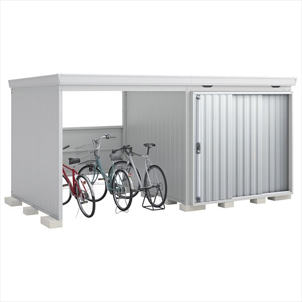 【自転車置場　駐輪】イナバ物置 FW／フォルタ ウィズ FW-22K+2222H PS ハイルーフ　左側開放スペース 一般型 結露軽減材付屋根『物置 屋外 大型 diy』【関東・東海地方限定配送】【追加金額で取付工事可能】 PS（プラチナシルバー）