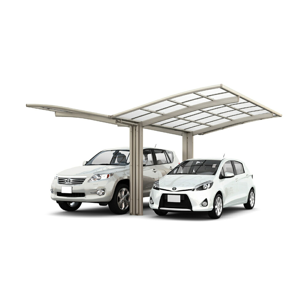 LIXIL リクシル ネスカR 1台用 Y合掌 25・30-50型 標準柱 H22 熱線吸収ポリカーボネート屋根使用 『 カーポート 2台 本体のみ 駐車場 屋根 外構 エクステリア DIY 』