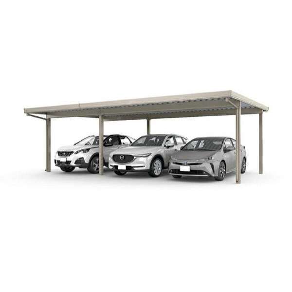 LIXIL リクシル カーポートSW 1500タイプ 3台用 横2連棟(1台+2台) 30・60-55型 標準柱使用 遮光 単体4本柱+2本 横材無し 『 折板 セッパン カーポート 車庫 ガレージ 駐車場 屋根 』