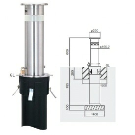 個人宅配送不可 帝金 KS-1NCT バリカー上下式 スタンダード ステンレス製 直径165.2mm
