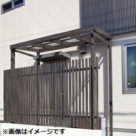 【送料無料】 タカショー Sポーチ 独立タイプ 1.5間×6尺 ＊正面フェンスは別売りです ブラウンスモーク