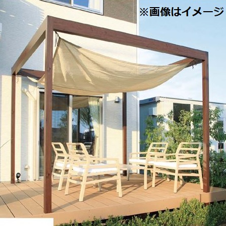 タカショー フレームポーチ 独立タイプ 1.5間&times;6尺 ＊シェードは別売 ラッピングカラー｜エクステリアのキロ支店