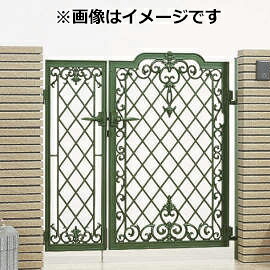 【送料無料】三協アルミ 門扉 ラビロス 1型 親子開きセット 門柱タイプ 04・0812 『ゲート 部材 ガーデン 住宅 境界 入口 塀 壁 diy おしゃれ 鋳物 洋風 門扉』