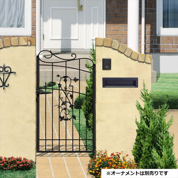 楽天市場 三協アルミ 門扉 プロヴァンス 1型 片開きセット 門柱タイプ 0710 アートブラック Ka エクステリアのキロ楽天市場支店