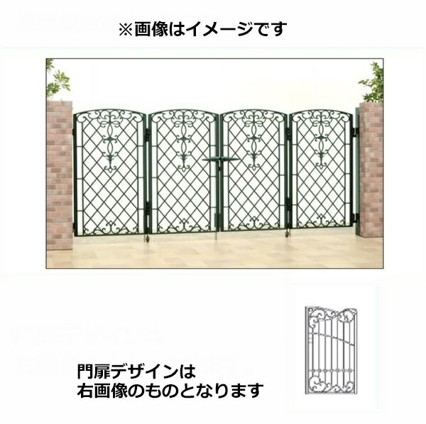 【送料無料】三協アルミ 門扉 キャスリート 8型 4枚折りセット 門柱タイプ 0712 『ゲート 部材 ガーデン 住宅 境界 入口 塀 壁 diy おしゃれ 鋳物 洋風 門扉』