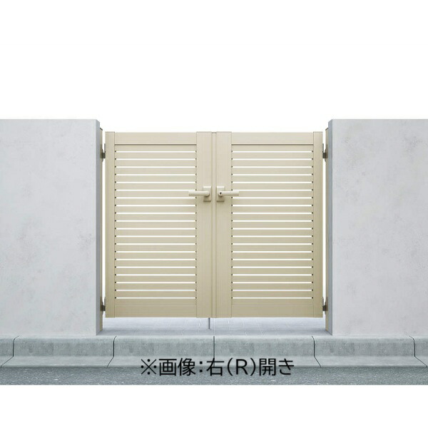 【送料無料】YKKAP シンプレオ門扉YS1型 両開き 門柱仕様 09-16L HME-V-YS 『横太格子デザイン』『ゲート 部材 ガーデン 住宅 境界 入口 塀 壁 diy おしゃれ 形材 門扉』｜エクステリアのキロ支店