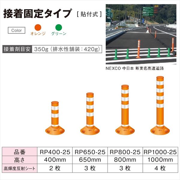 最も信頼できる 保安道路企画 ラウンドポスト 250台座 接着固定タイプ H 800 Rp800 25 車止め ポール Fucoa Cl