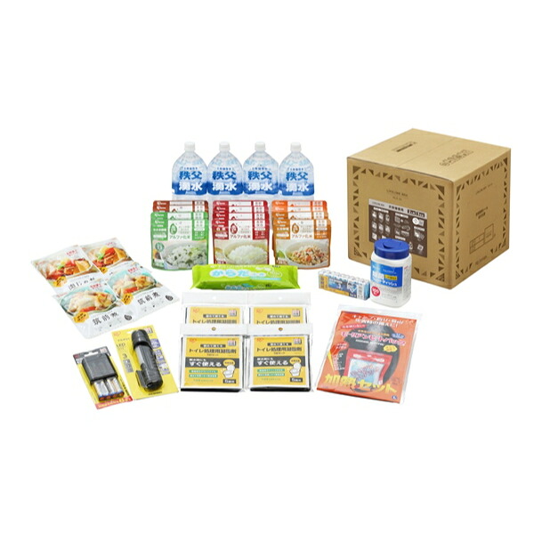 【欠品中 次回入荷未定】アイリスオーヤマ ライフラインボックス 防災セット 2人用 30点 NLB-30 『防災 グッズ セット 在宅避難』｜エクステリアのキロ支店