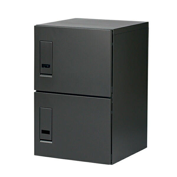 エスディエス 集合住宅向け宅配ボックス セミラージユニット 収納サイズ:45L×2 TK73-CG-R-A 『賃貸 マンション アパート 後付け 宅配ボックス ポスト一体型 防滴 大容量 暗証番号』 チャコールグレー|エクステリアのキロ支店
