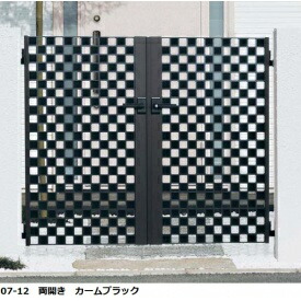 【送料無料】YKKAP シャローネ門扉 SC02型 07-12 門柱・両開きセット『ゲート 部材 ガーデン 住宅 境界 入口 塀 壁 diy おしゃれ 鋳物 洋風 門扉』