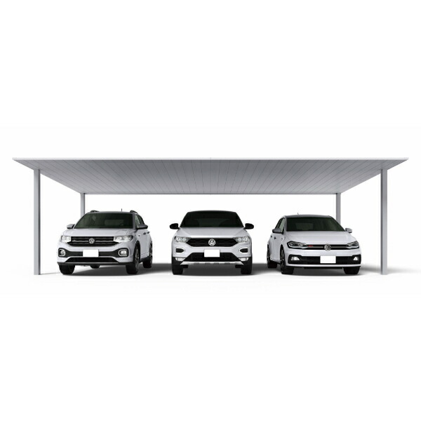 【商品のみ】カーポート 3台用 YKK YKKAP PLAIN ROOF プレーンルーフ 600タイプ 単体セット 58-72L H25『 YKKAP カーポート 車庫 ガレージ 駐車場 屋根 3台用 アルミ屋根 おしゃれ 』 アルミ色 アルマイト仕上げ｜エクステリアのキロ支店