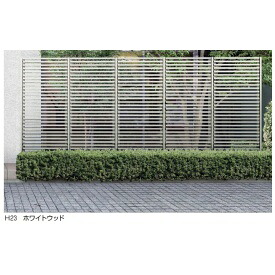 YKK リレーリアフェンス1N型（横格子） メーターモジュール （本体＋柱）セット 自在連結用 H23FK TPS-F31N 木目カラー｜エクステリアのキロ支店