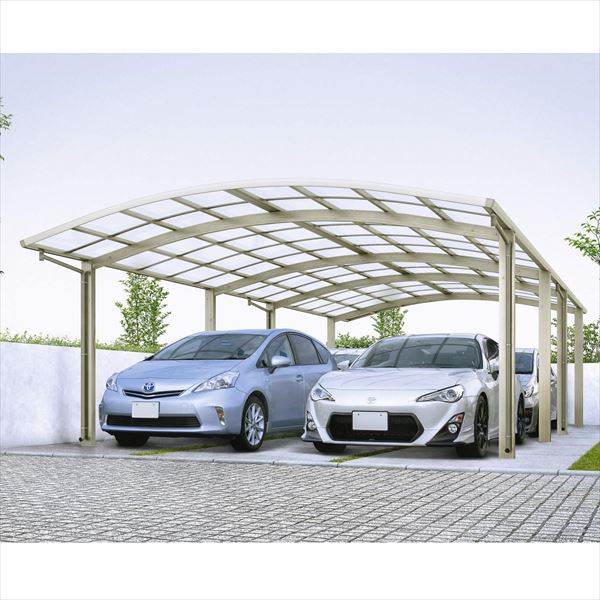 正規品直輸入 送料無料 Ykkap 車を雨風から守るカーポート 日本製の安心品質 全国配送 Ykk レイナツインポートグランたて並列セットj57 57 54 標準柱ポリカーボネート屋根
