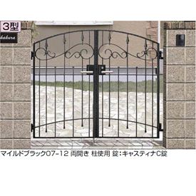 【送料無料】リクシル コラゾン3型門扉 06-12 門柱・両開きセット『LIXIL ゲート 部材 ガーデン 住宅 境界 入口 塀 壁 diy おしゃれ 鋳物 洋風 門扉』