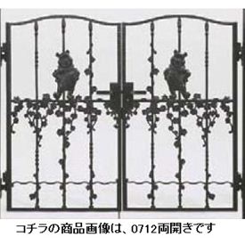 【送料無料】リクシル 新日軽 ディズニー門扉 角門柱式 プーさんB型 0710 両開き『LIXIL ゲート 部材 ガーデン 住宅 境界 入口 塀 壁 diy キャラクター おしゃれ 鋳物 洋風 門扉』 ブラック