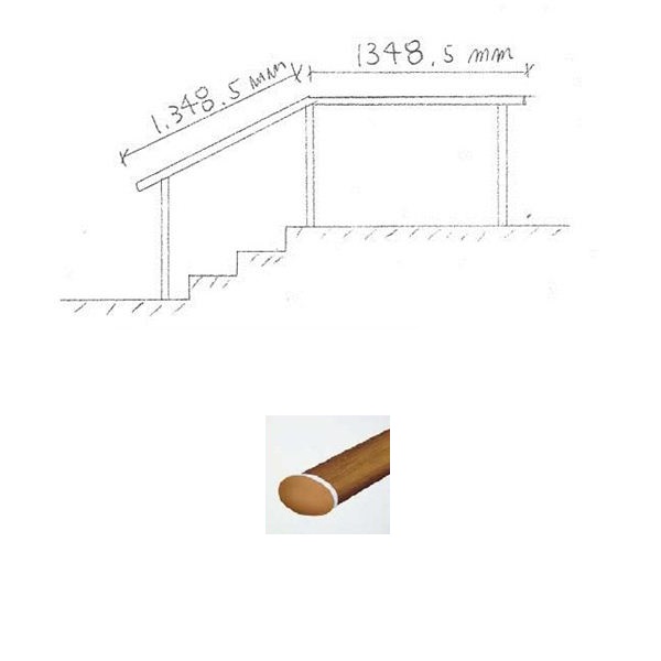 『セット販売』　YKKAP　歩行補助用手すり　パルトナーUDフェンス1型　C型笠木　1コーナーセット　 手すり：木調色｜エクステリアのキロ支店