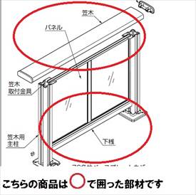 リクシル 樹ら楽ステージ デッキフェンス W1200パネル部材 笠木下桟セット 2スパン用 『リクシル』 『ウッドデッキ 人工木 フェンス』